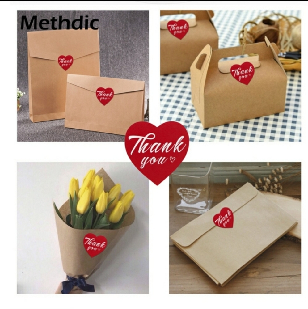 Red Thank you Sticker 500PC - Picture 4 of 4